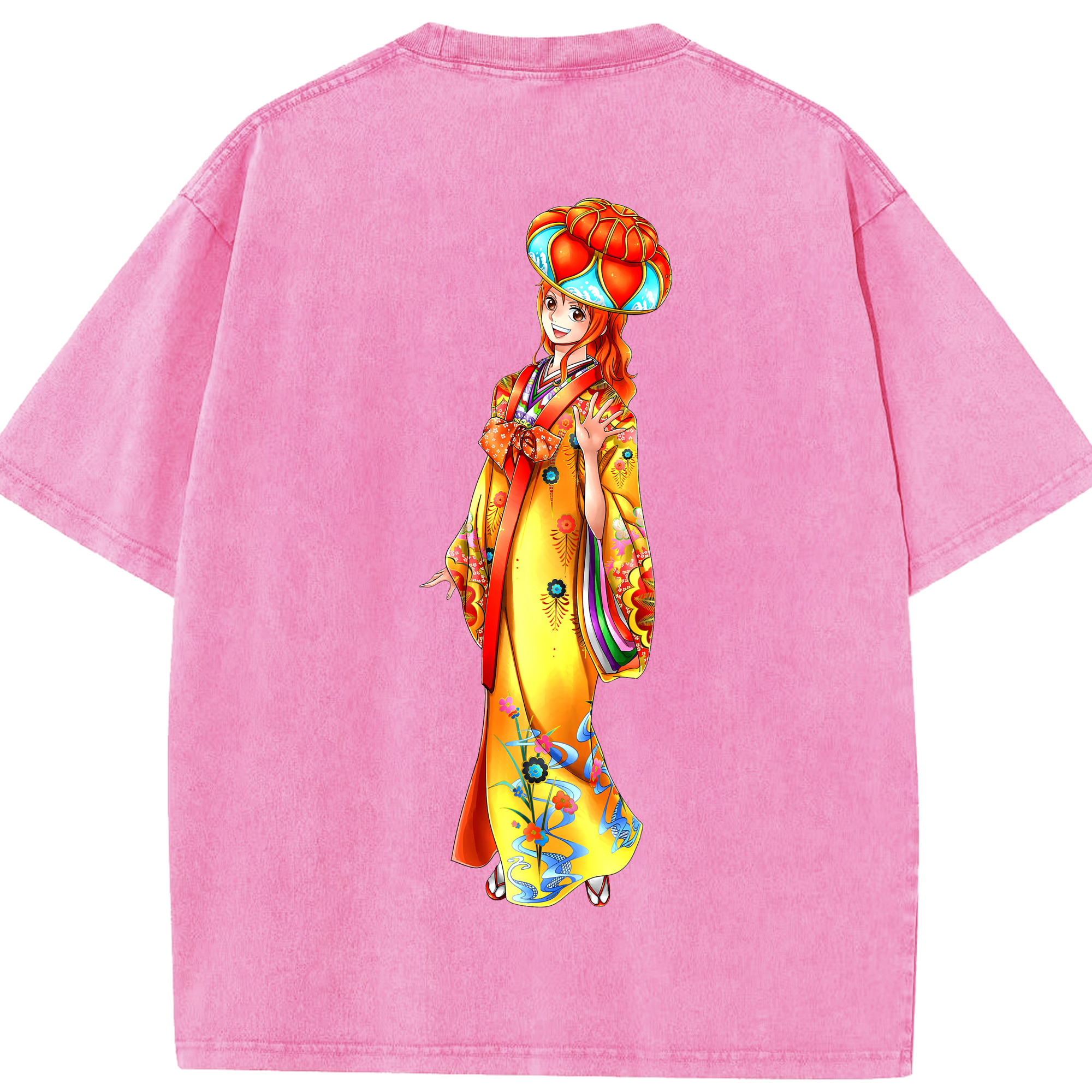 ワンピース ナミ ONE PIECE Nami 綿100% ヴィンテージ風 半袖Tシャツ（背面プリント）